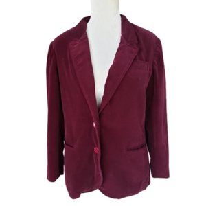 Vintage Paula Brooks 1960's Wine Velour Blazer 12